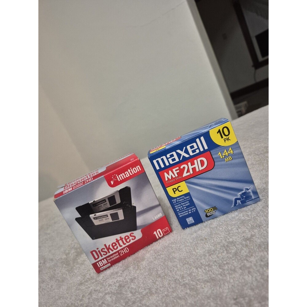 Imation Maxell 3.5" Floppy Disks 1.44MB 2HD Lot NEW SEALED Vintage PC
